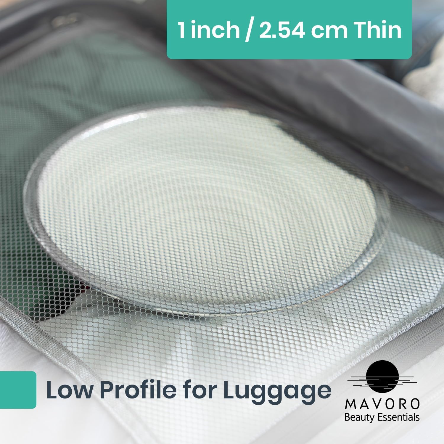 Mavoro 9'' Magnifying Mirror with 3 Strong Suction Cups | 10X Magnification | Portable Travel Makeup & Cosmetic Mirror (10X)