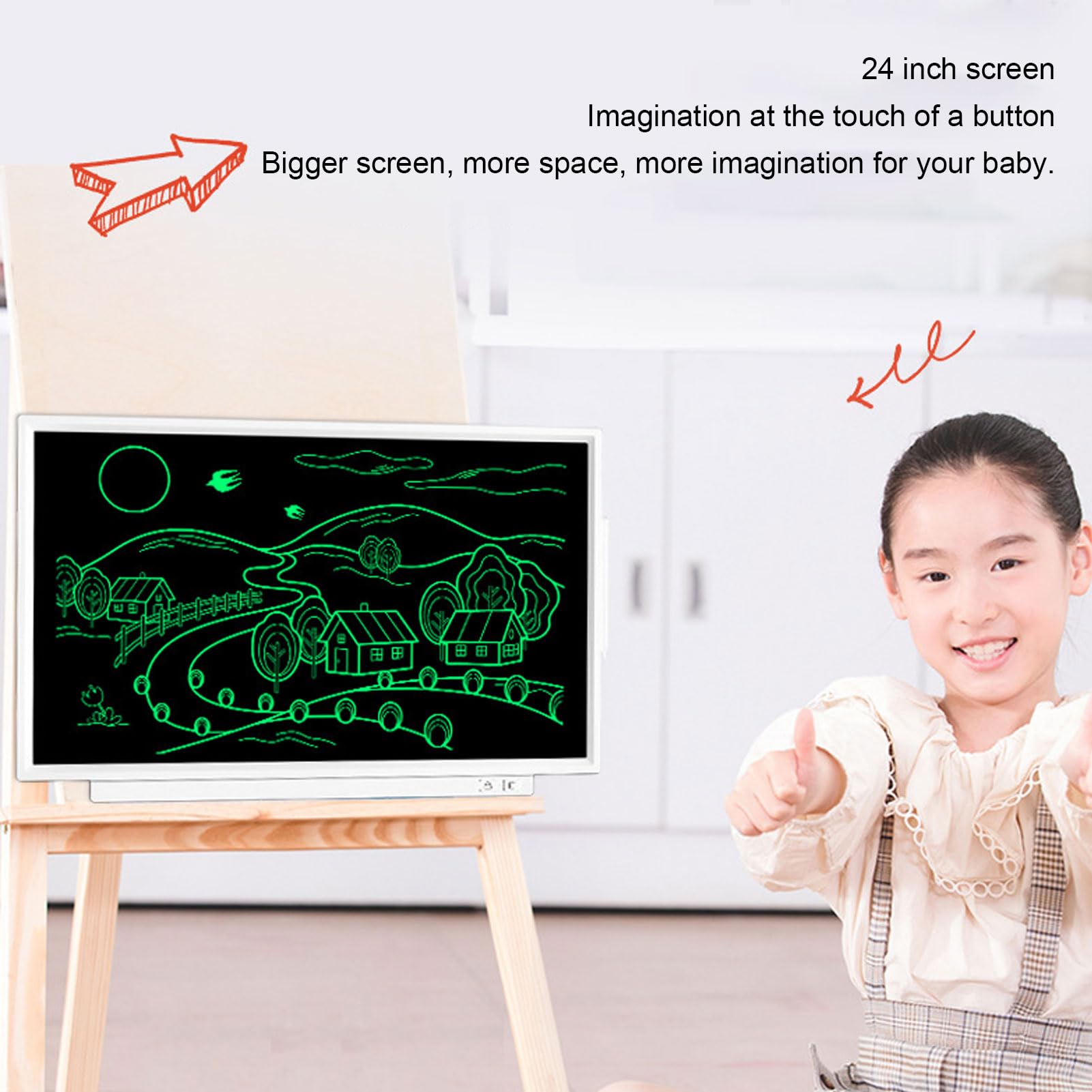 Tavoletta da Disegno LCD, Tavola da Disegno Elettronica da 24 Pollici, Blocchi da Disegno Elettronici Riutilizzabili Cancellabili, Tavoletta da Disegno Doodle Board, Giocattoli