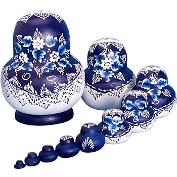 訳ありロシア雑貨☆特大木製人形ロシア青のサンタクロース木彫り