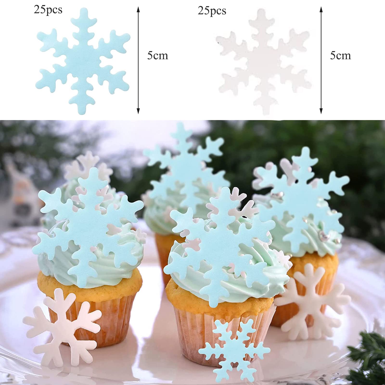 Décoration Pour Cupcakes Flocon De Neige Scintillant Avec Noeuds Roses, Pays Des Merveilles De L'hiver - Canada