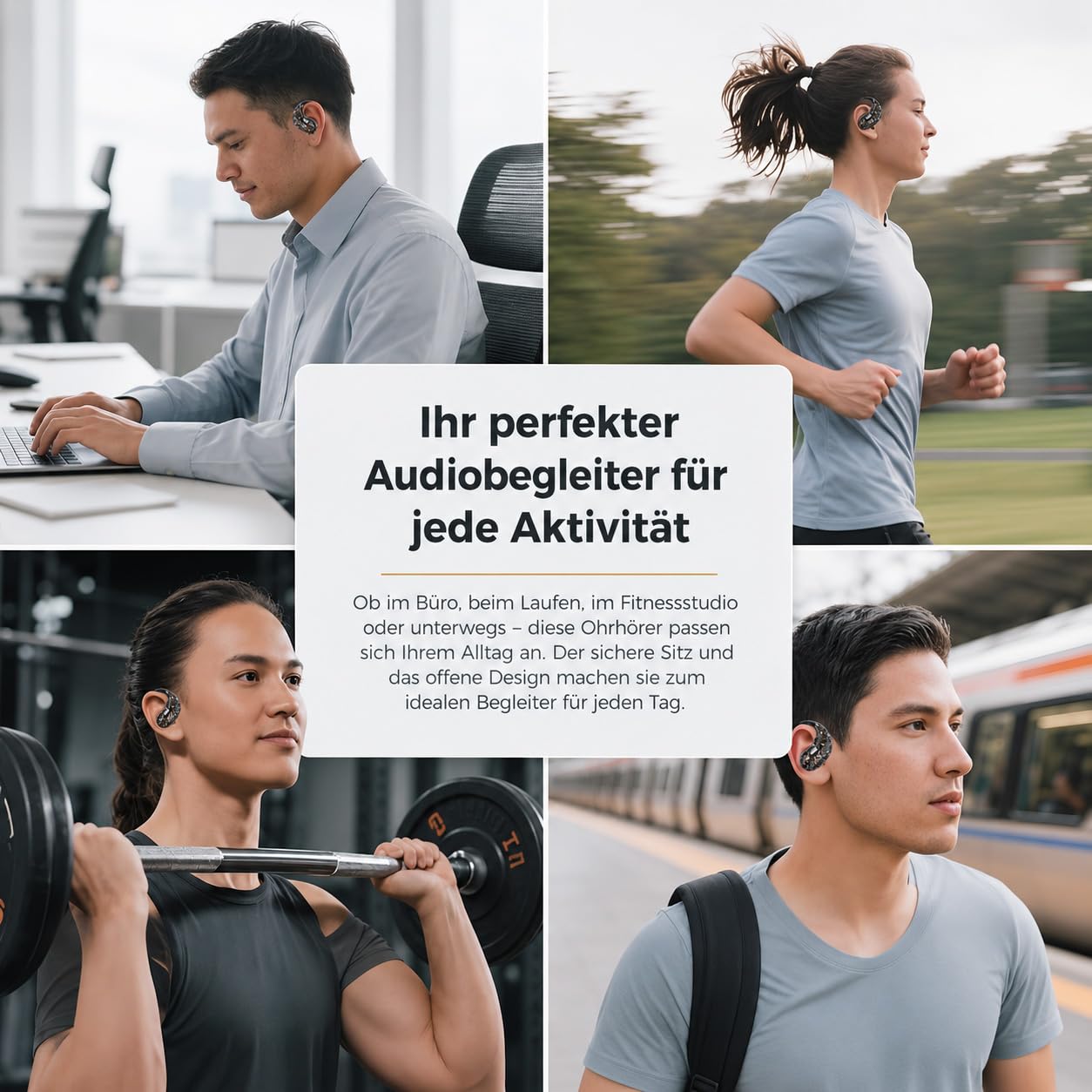 Micool Écouteurs ouverts Bluetooth 6.0, écouteurs à clipser sans fil avec 36 heures de lecture, écouteurs mains libres antibruit, écouteurs de sport confortables pour la course, la gym et les voyages