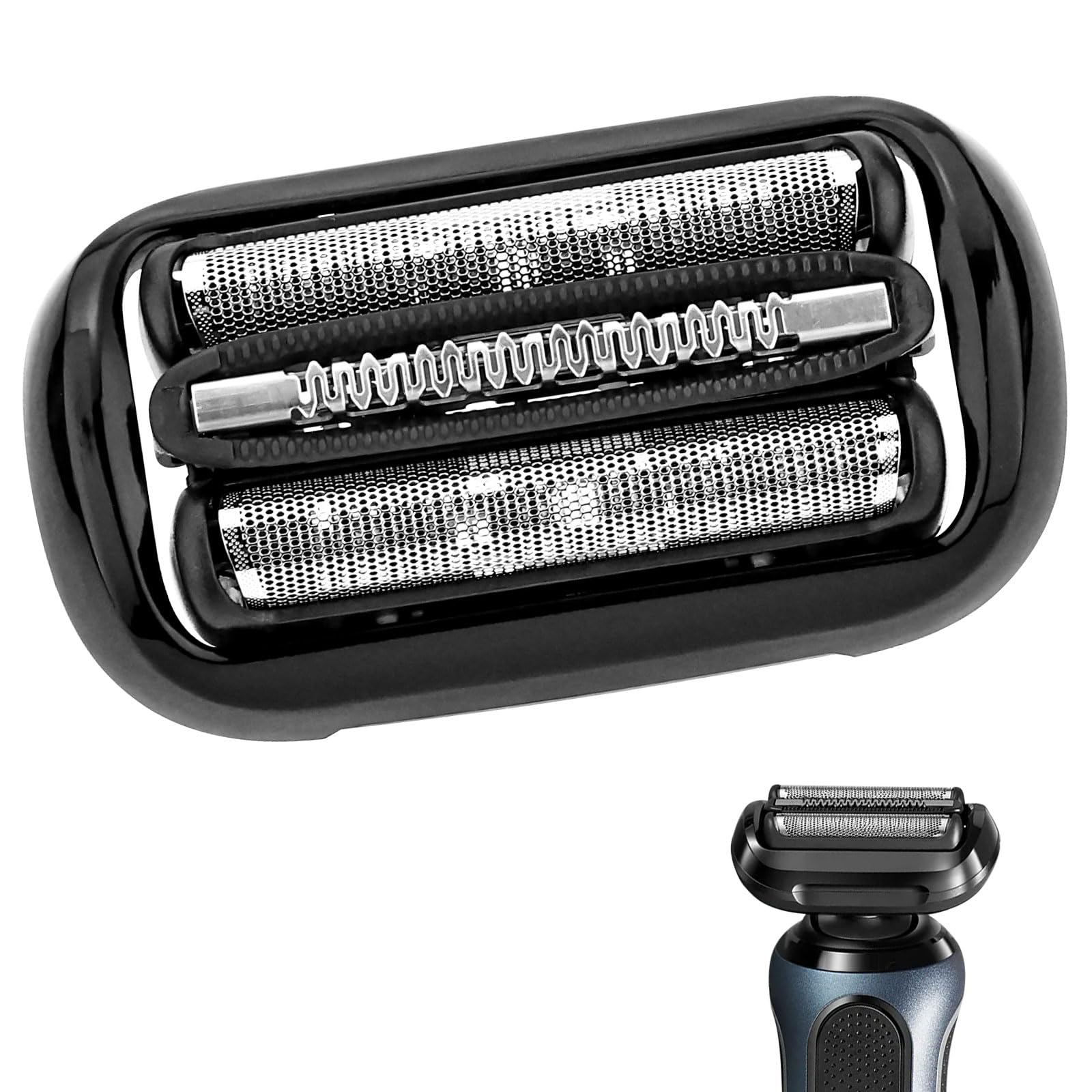 AISEELY Compatible con Braun Series 5 53B Cabezal de Recambio Negro para Afeitadora Eléctrica, Compatible con las Afeitadoras Series 5 y Series 6