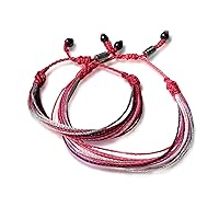Vista 273 de Colorful Bracelet for Men and Women with Hematite Stones: Handmade Designer Adjustable Multistrand String Knotted Macrame Friendship Bracelet