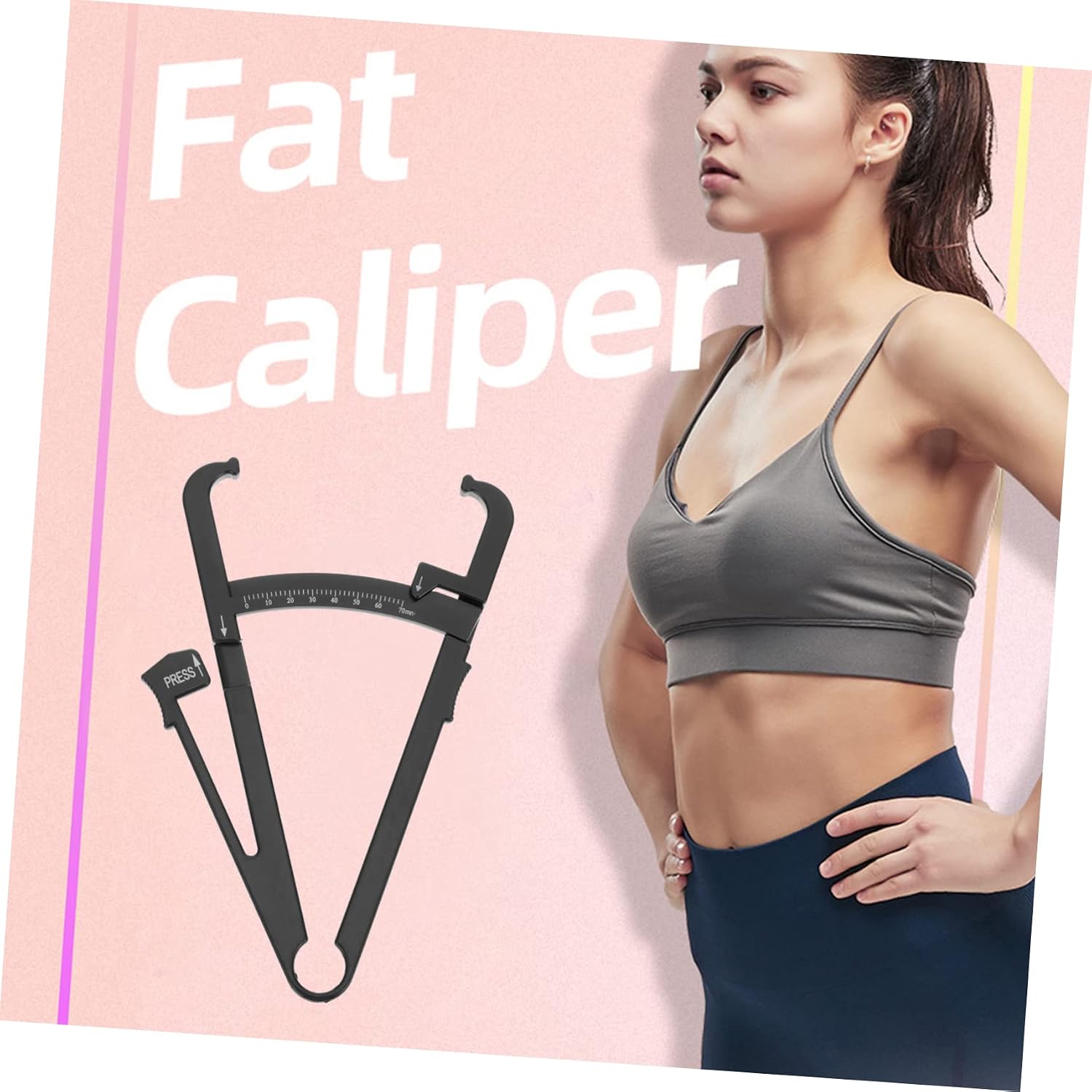 Outanaya 2pcs Skinfold Caliper for Accurate Measurement Handheld Tester for Men and Women for Fitness and Health Monitoring Centimeter Scale