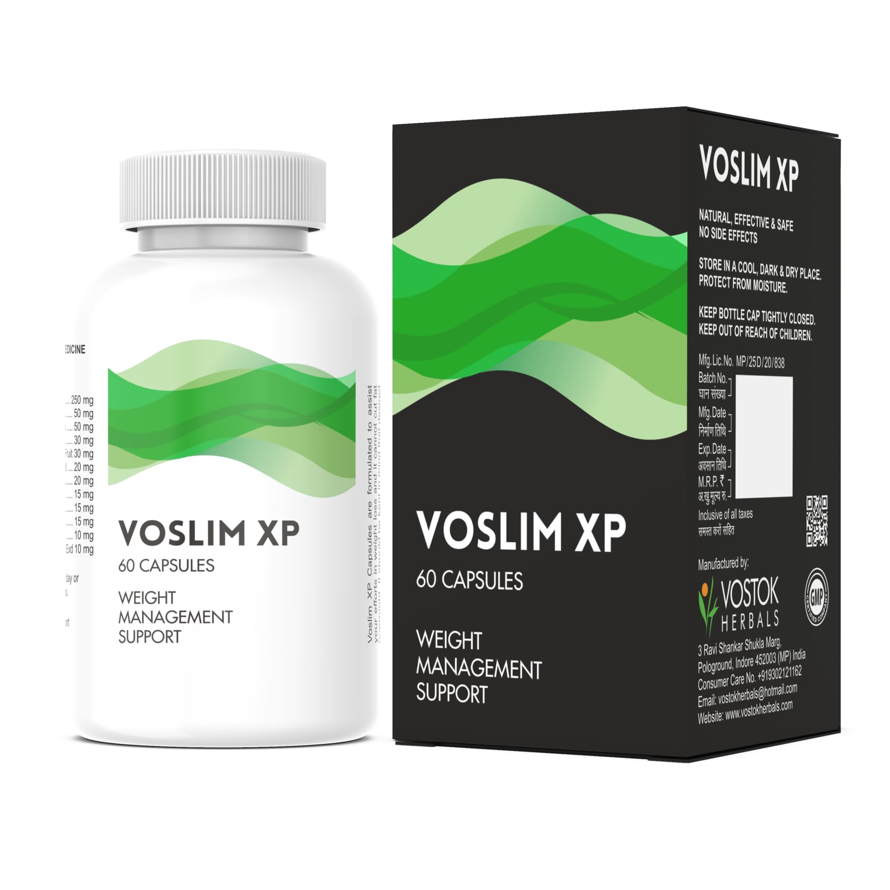 Vostok Herbals Voslim XP Capsule | 100% Natural & Safe Product | Weight & Fat Management Supplement for Men & Women | Pack Of 1, 60 Capsules-image-42
