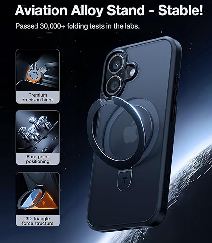 Vista 124 de TORRAS Funda magnética Ostand para iPhone 14 Pro Max [prueba de caídas de grado militar y compatible con MagSafe y soporte integrado] translúcida D