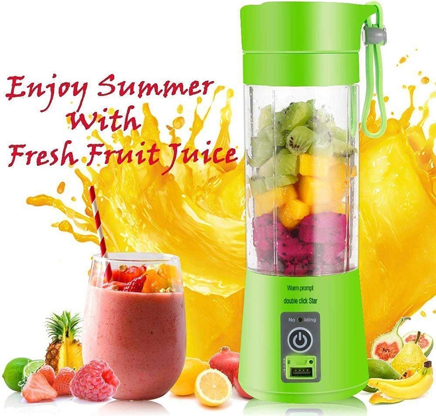 GREEVA Harikrishnavilla USB Juicer Blender (Green)