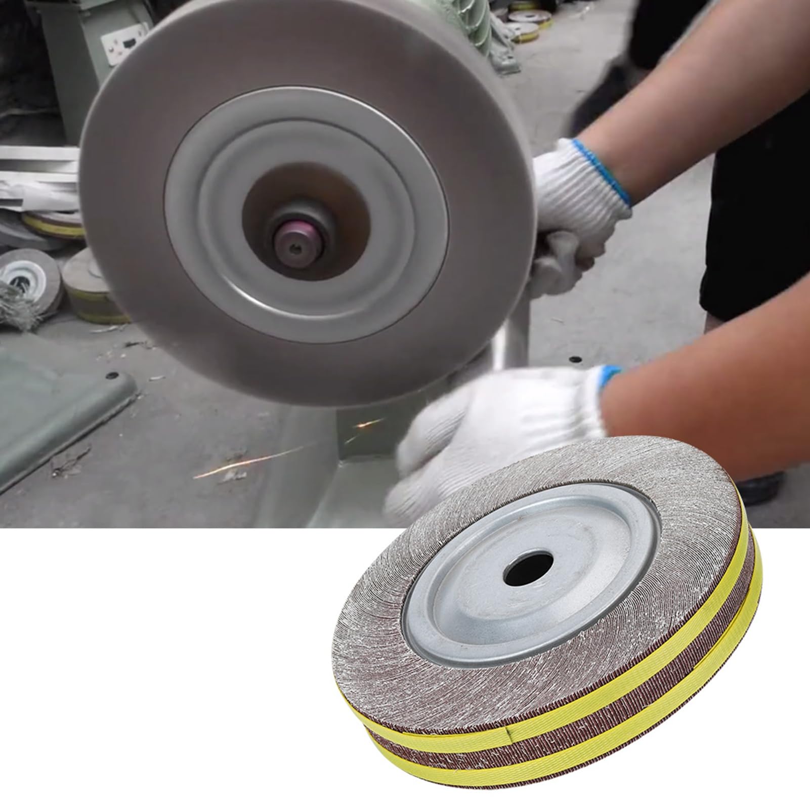 Cocoarm Mola Lucidante per Tubo in Acciaio Inossidabile Alesaggio 260 Mm 32 Mm Girante Materiale Taglio Rapido Elevata Efficienza di Lucidatura per la Finitura dei Metalli (80 maglie)