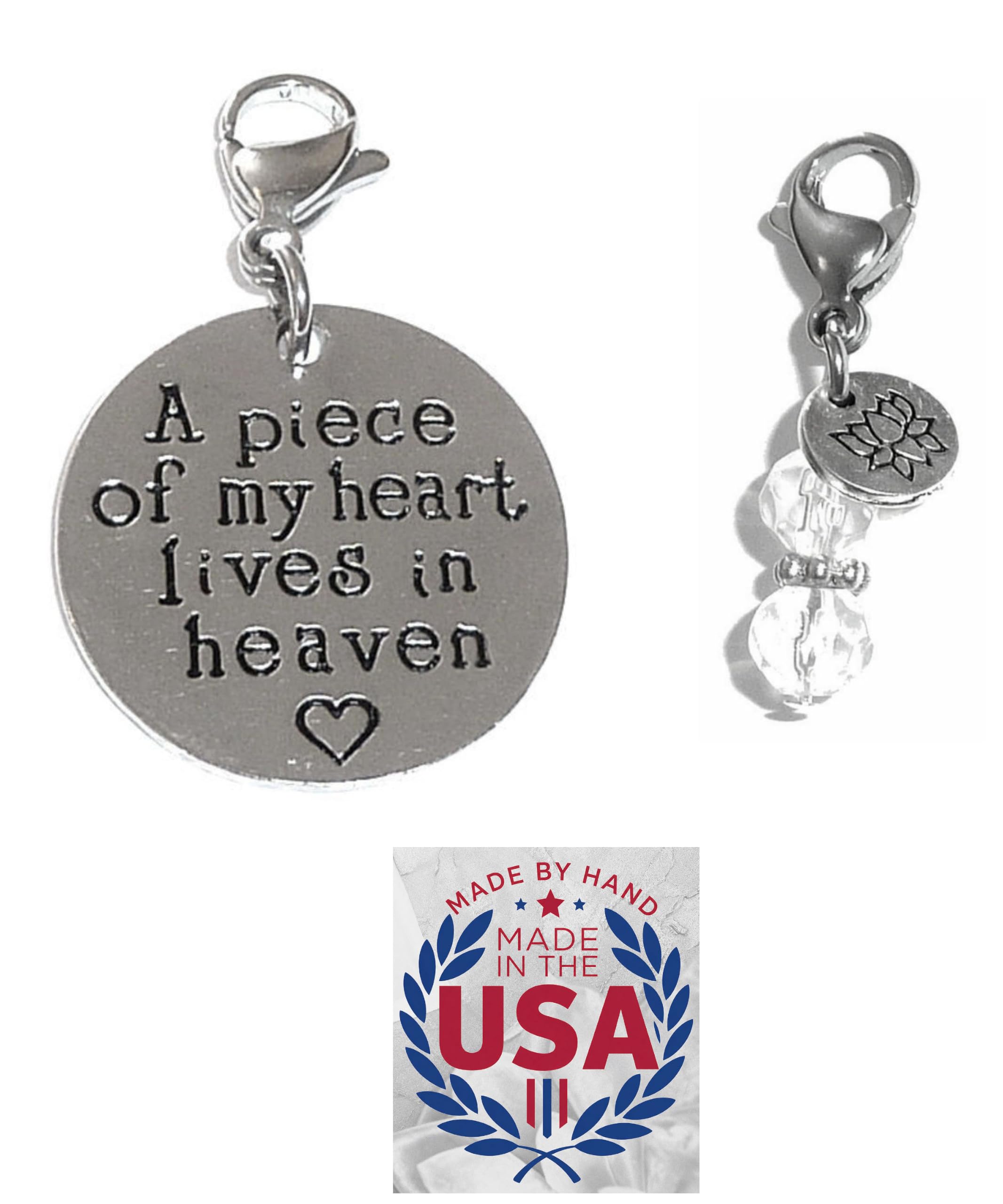 Hidden Hollow Beads Clip On Charm for Purse, Handbag, Keychain, Zipper Pull, Backpack, Jewelry Accessory, USA