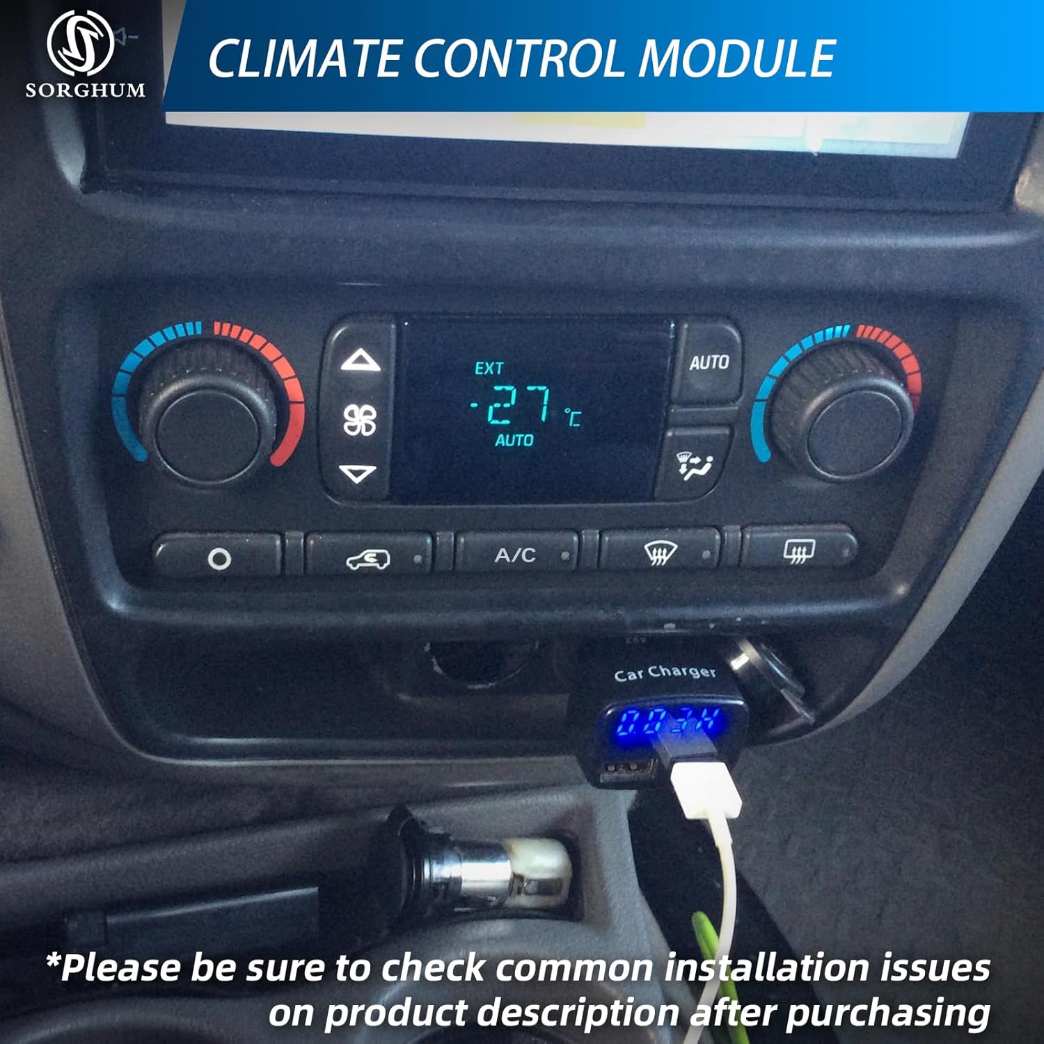 Sorghum Climate Control Module - A/C Control Panel Module Compatible with GMC Sierra Yukon Chevrolet Avalanche Silverado Suburban Tahoe Cadillac Escalade 2005-2007 Replace OEM 599-211XD 10367041