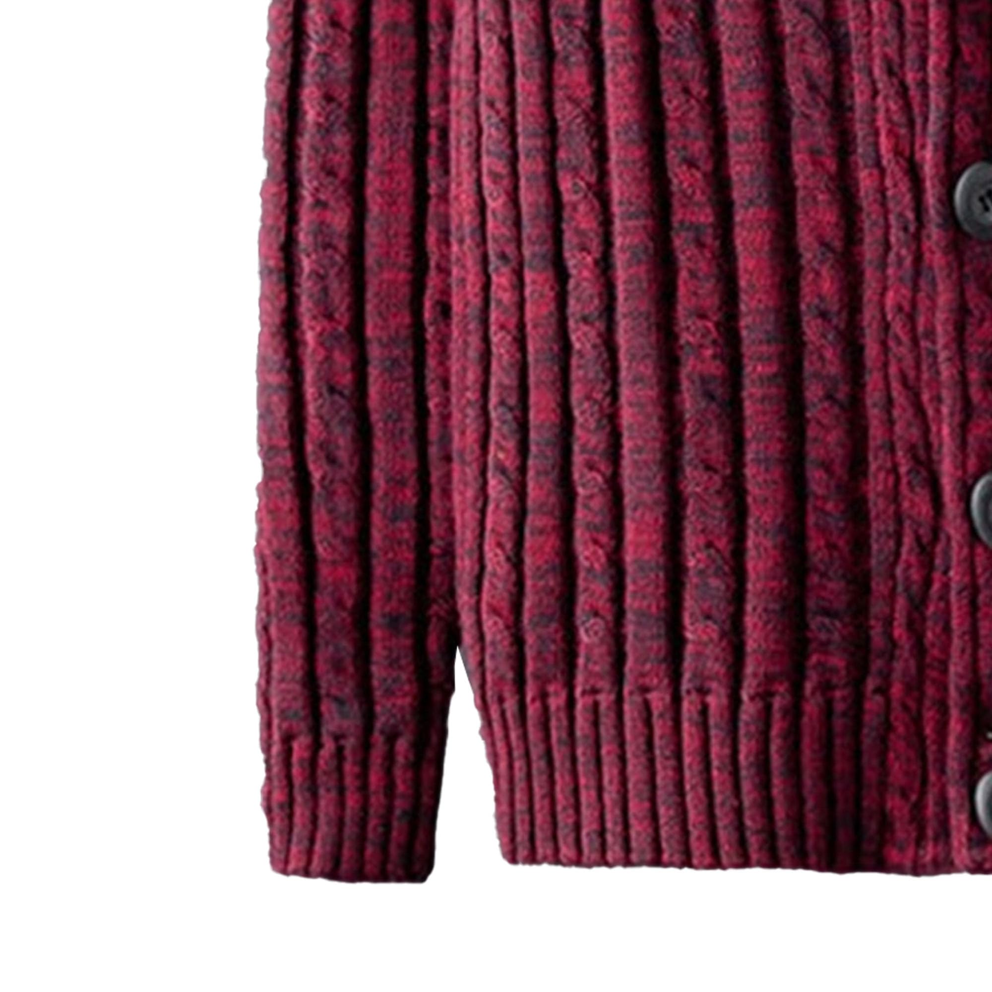 Maglione da uomo in lana invernale caldo aperto casual lavorato a maglia con collo a scialle cardigan con bottoni maglione lavorato a maglia con tasche