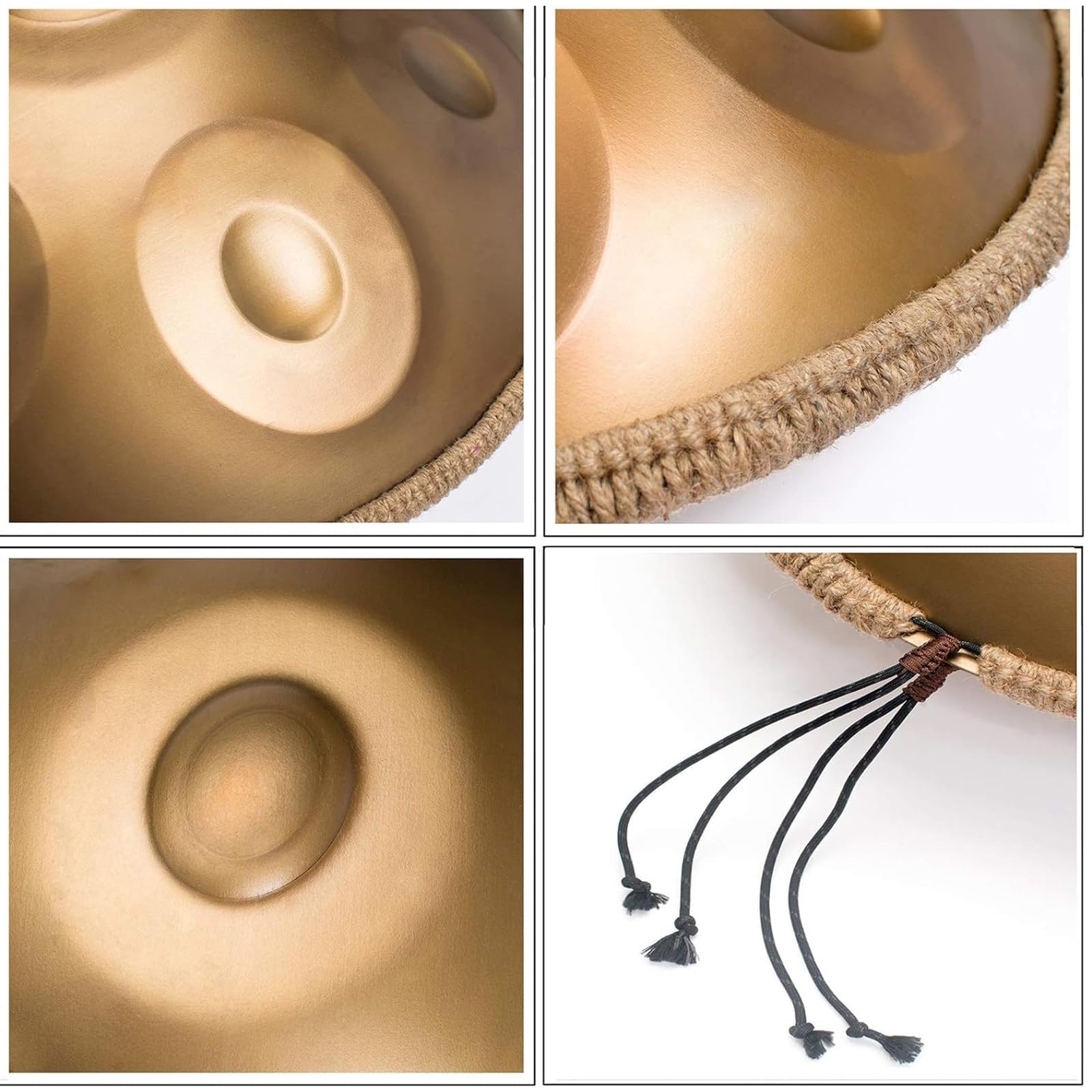 Handpan Tambour à main en acier 55,9 cm D mineur 17 notes, accordage sans limites, points de contact sensibles, parfait pour divers paramètres, y compris les spectacles de rue, les écoles (17)