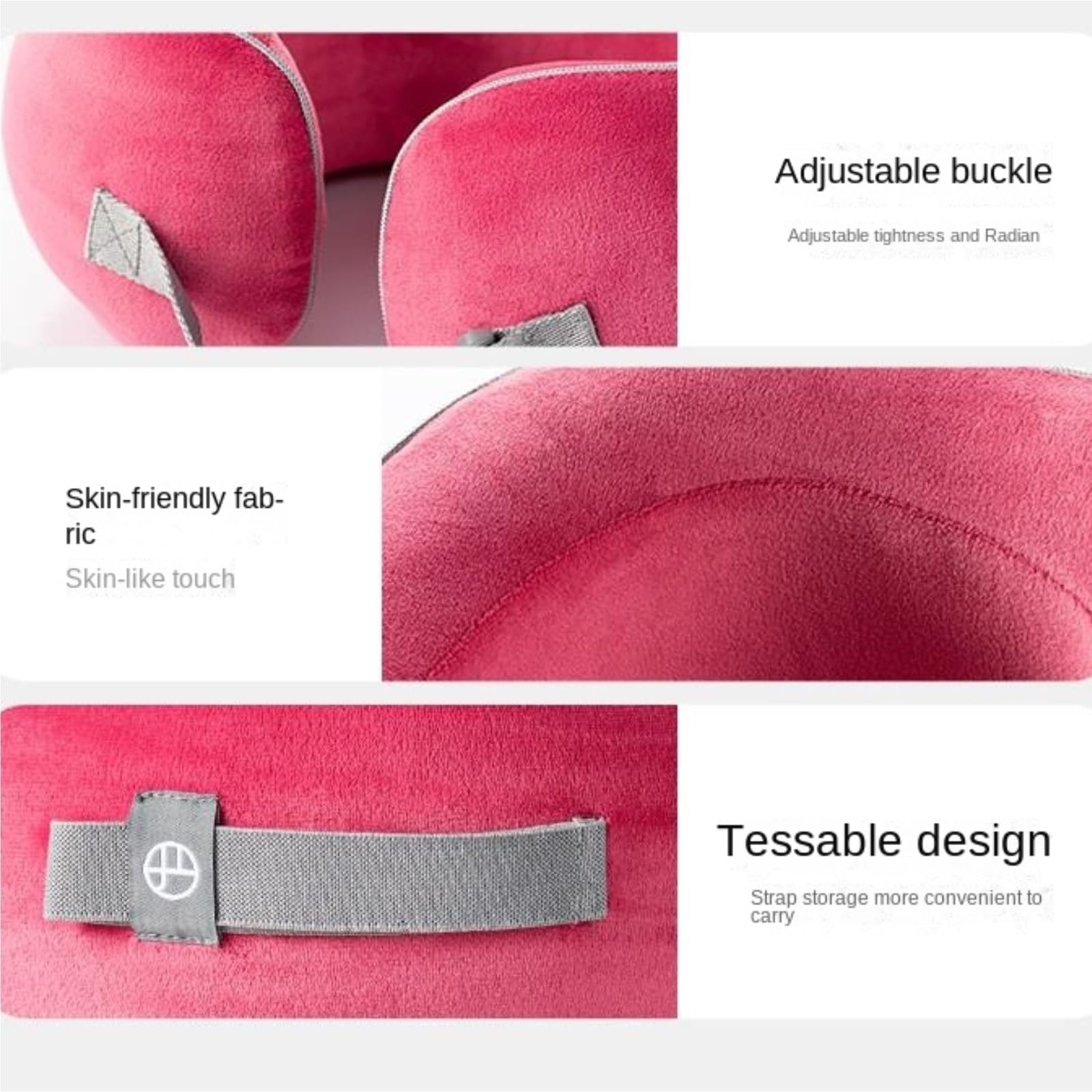 Portatile Cuscino da Viaggio Cuscino Cervicale Portatile A Forma di U Adatto for L'Ufficio E I Viaggi Ufficio Casa Morbido(Rot)