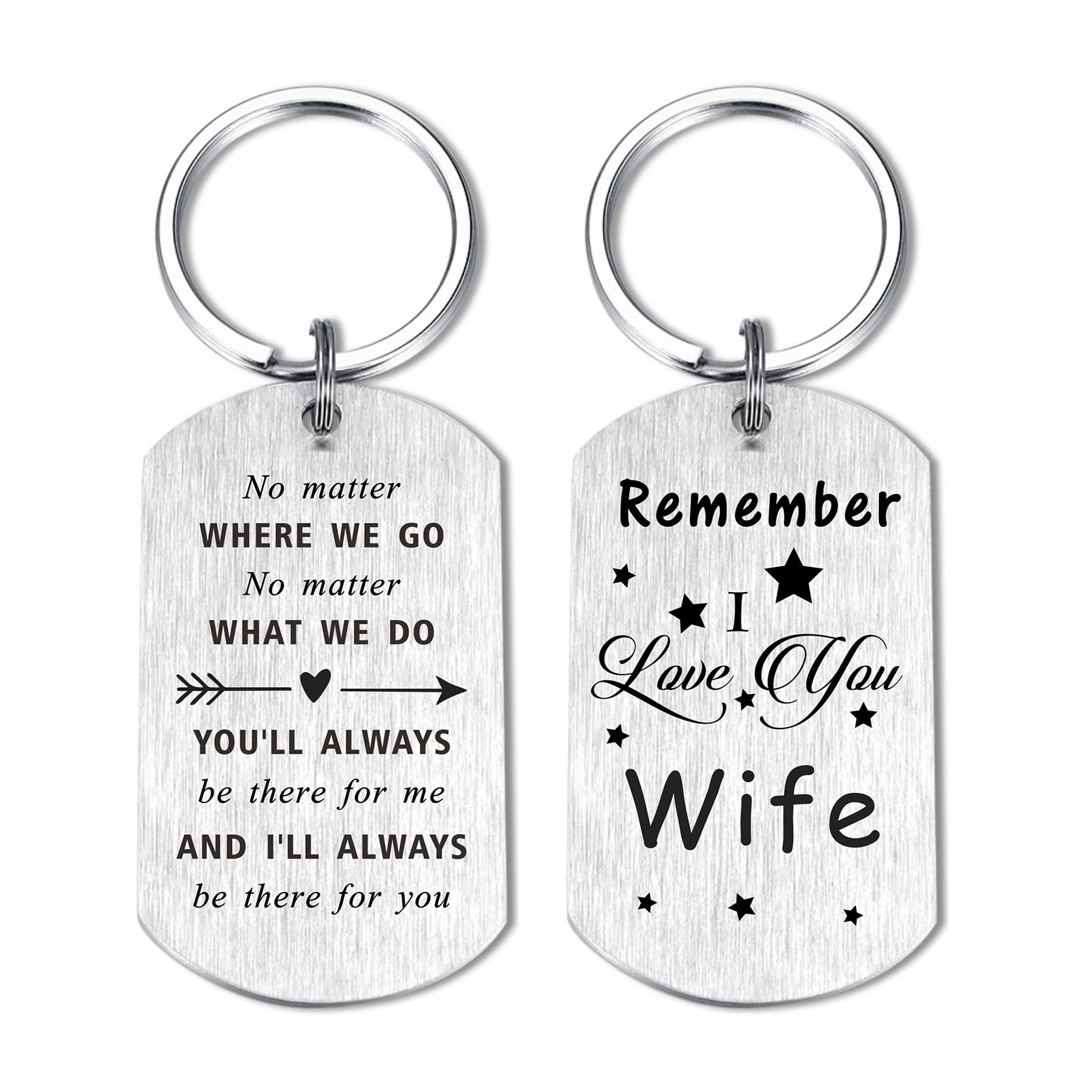 Resdink Wife Keychain Gifts for Mothers Day, Remember I Love You Wife Birthday Gifts, Best Wedding Anniversary Present, Meaningful Gifts from Husband