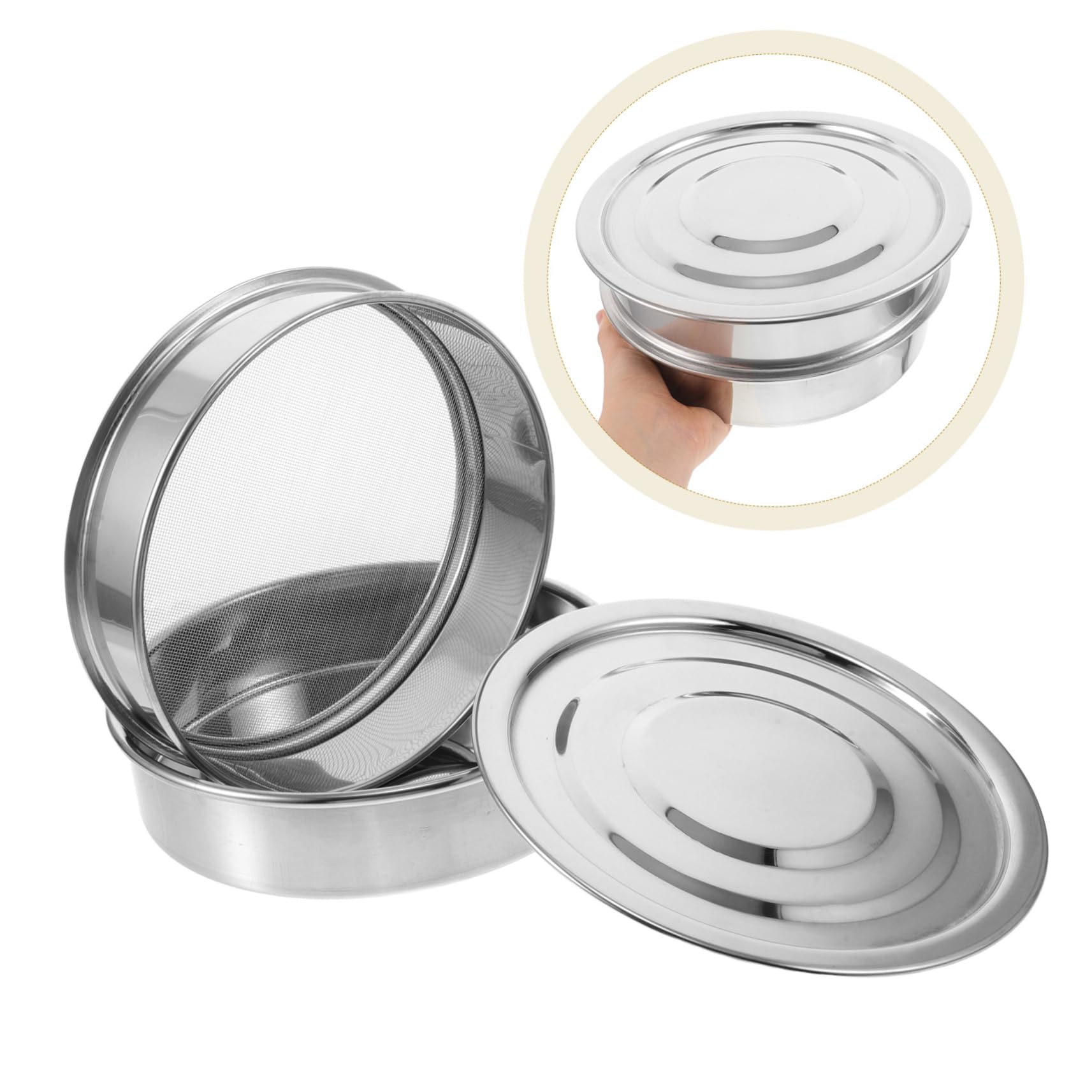 Kit de Germination en Acier Inoxydable 1 Set Argenté | Trays Empilables avec Couvercle, pour Pousses de Blé et Haricots, Usage Commercial et Restaurants