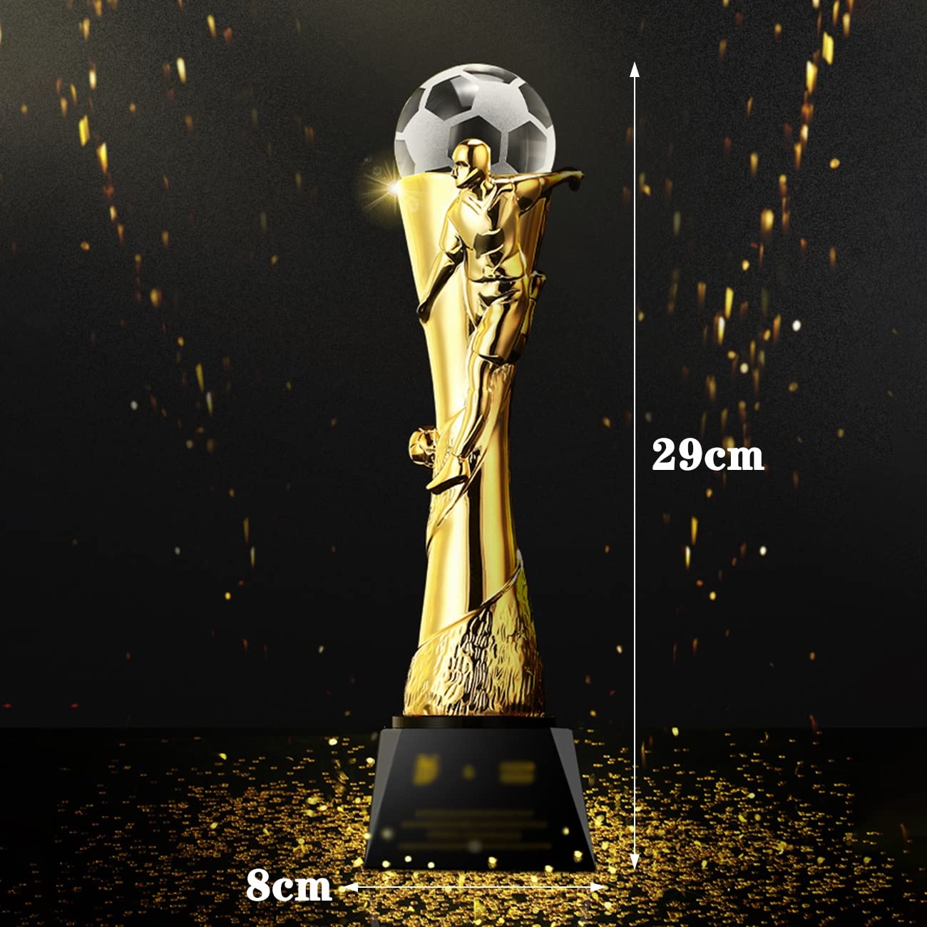 Pokale, Medaillen Auszeichnungen Vergoldete Kristall-Fußball-Trophäe Athletisches Fußballspiel MVP-Trophäe Fußball-Meisterschafts-Team-Trophäe Harz-Auszeichnungen Fußball-Harz-Trophäe Pokale