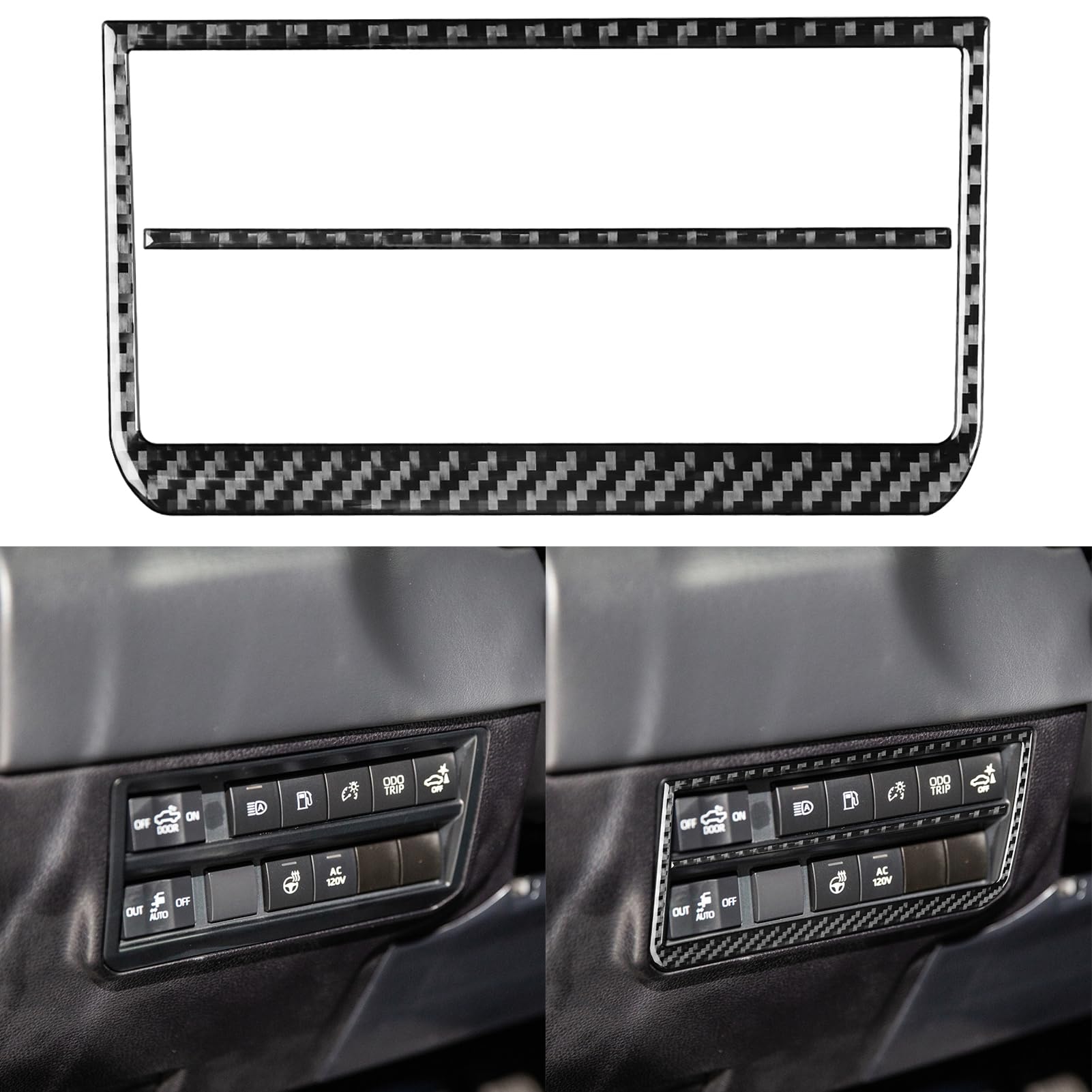 NVCNX Real Premium Carbon Fiber for Toyota Tundra 2022-2026 / Sequoia 2023-2026 2024 2025 Truck Pickup SUV Car Dash Driver Side Button Panel Cover