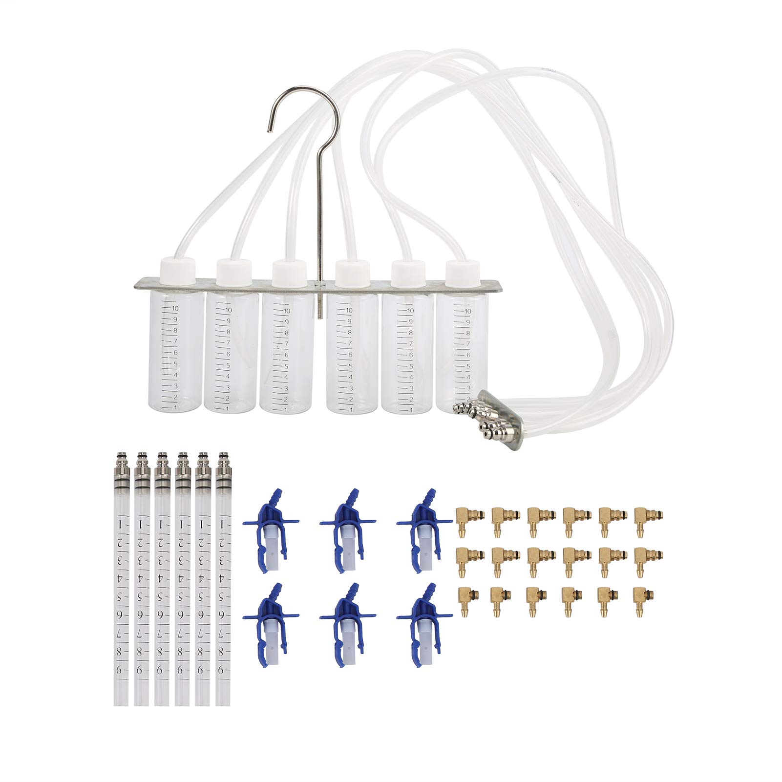 Attatore di Flusso Set Professionale a 6 cilindri Rilevatore di Binario Comune Perdita di Prova del Kit di Prova Compatibile con Delphi Iniettori per la Riparazione del Motore