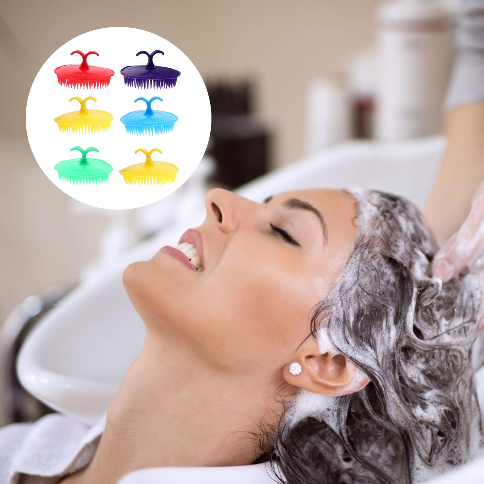 Beaupretty Cepillo de Masaje Creativo para Cuero Cabelludo y Cabello, 12 Piezas, Plástico Ligero Diseño de Clip de Mano para Eliminar Suciedad Endurecida y Uso en Lavado de Color Aleatorio