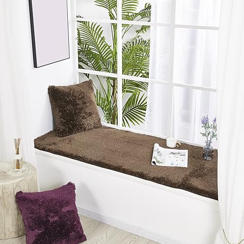 Miniatura 4 de GZYZPDF Tapete de felpa para ventana de bahía, antideslizante, para decoración de ventana de bahía, para interiores, sala de estar, dormitorio,