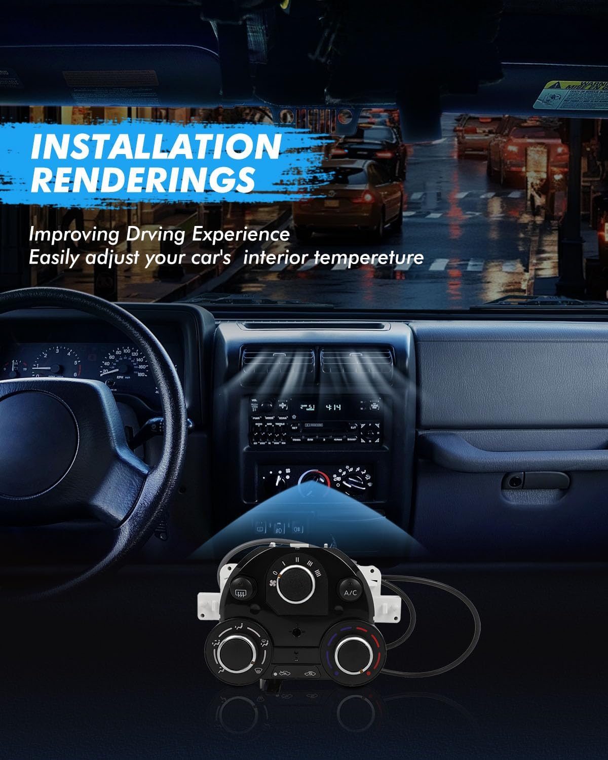 ECCPP 27513-9KK0A Climate Control Module AC Heater Climate Control Panle Switch 2015-2018 for Nissan Micra 1999-2004 for Jeep TJ,2015 for Nissan Micra,2016 for Nissan Micra,2016 for Nissan Versa