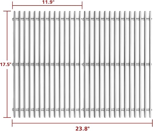 Miniatura 3 de Rejilla de parrilla SUS304 de 17.5 pulgadas para parrilla de gas Weber Spirit 300 y Spirit ii serie 300, parrilla de acero inoxidable 7638 7639 de