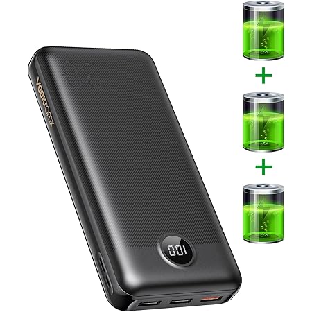 VEEKTOMX Portable Charger 30000mAh Power Bank QC 3.0 Fast Charging and PD 20W External Battery Pack with 4 Outputs & 2 Inputs USB C Portable Phone Charger for iPhone Samsung Galaxy iPad Tablet etc.