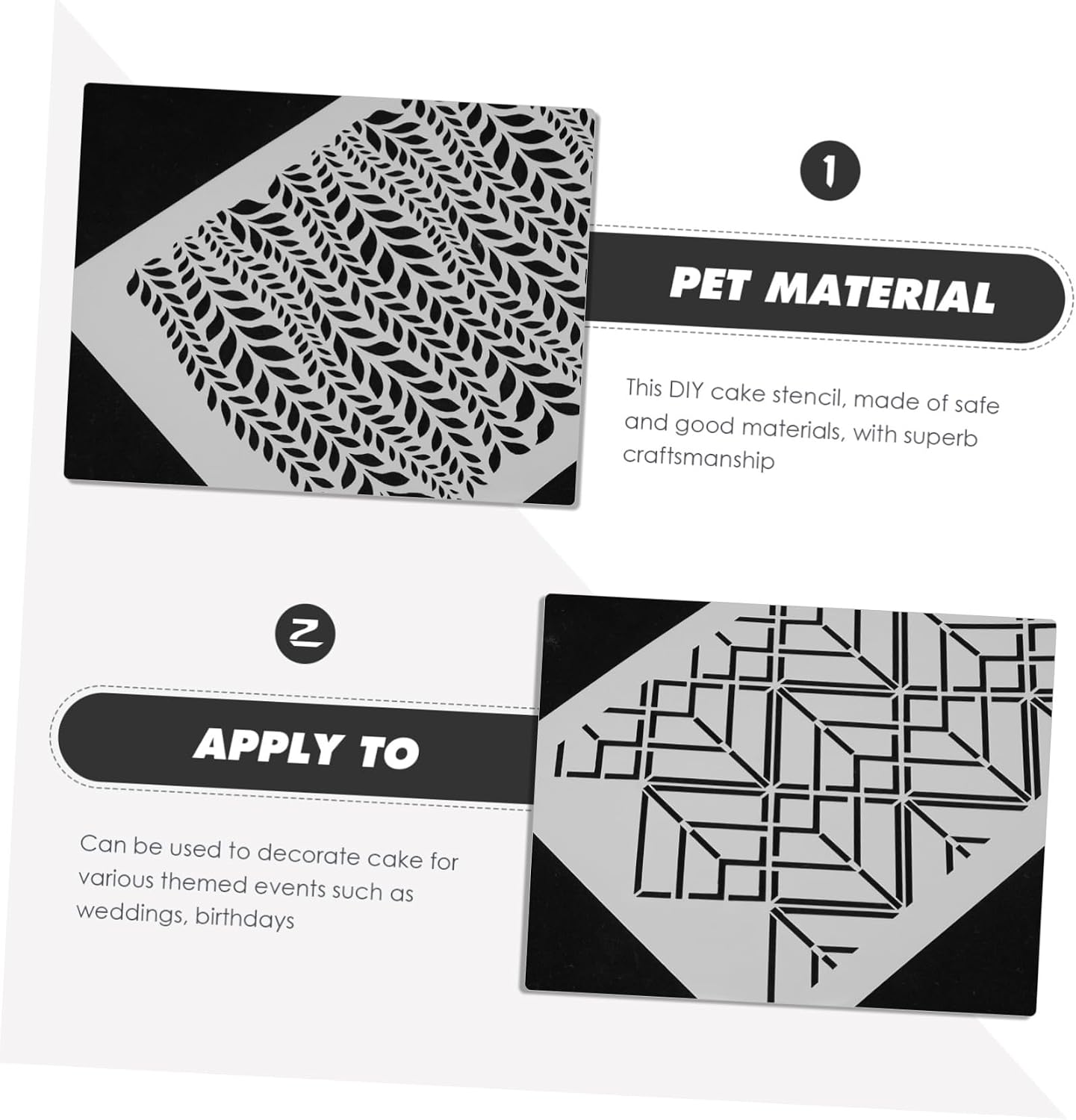Tofficu 4pcs Cake Printing Templates Stencils for Baking Cake Printing Molds Washable Reusable Art Stencils for Fondant