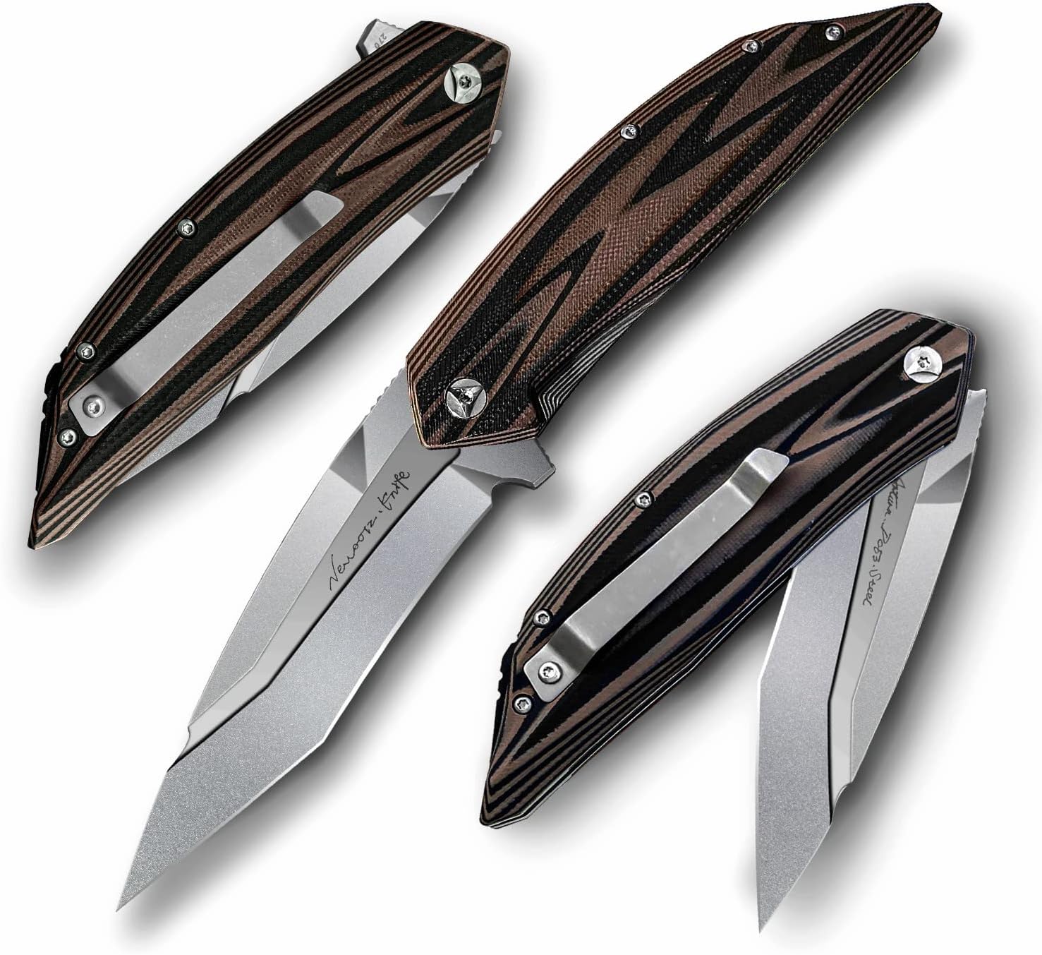 NEWOOTZoutdoor high hardness folding knife 5 "DC53 steel portable pocket knife, titanium clip camping hunting knife suitable for fishing survival