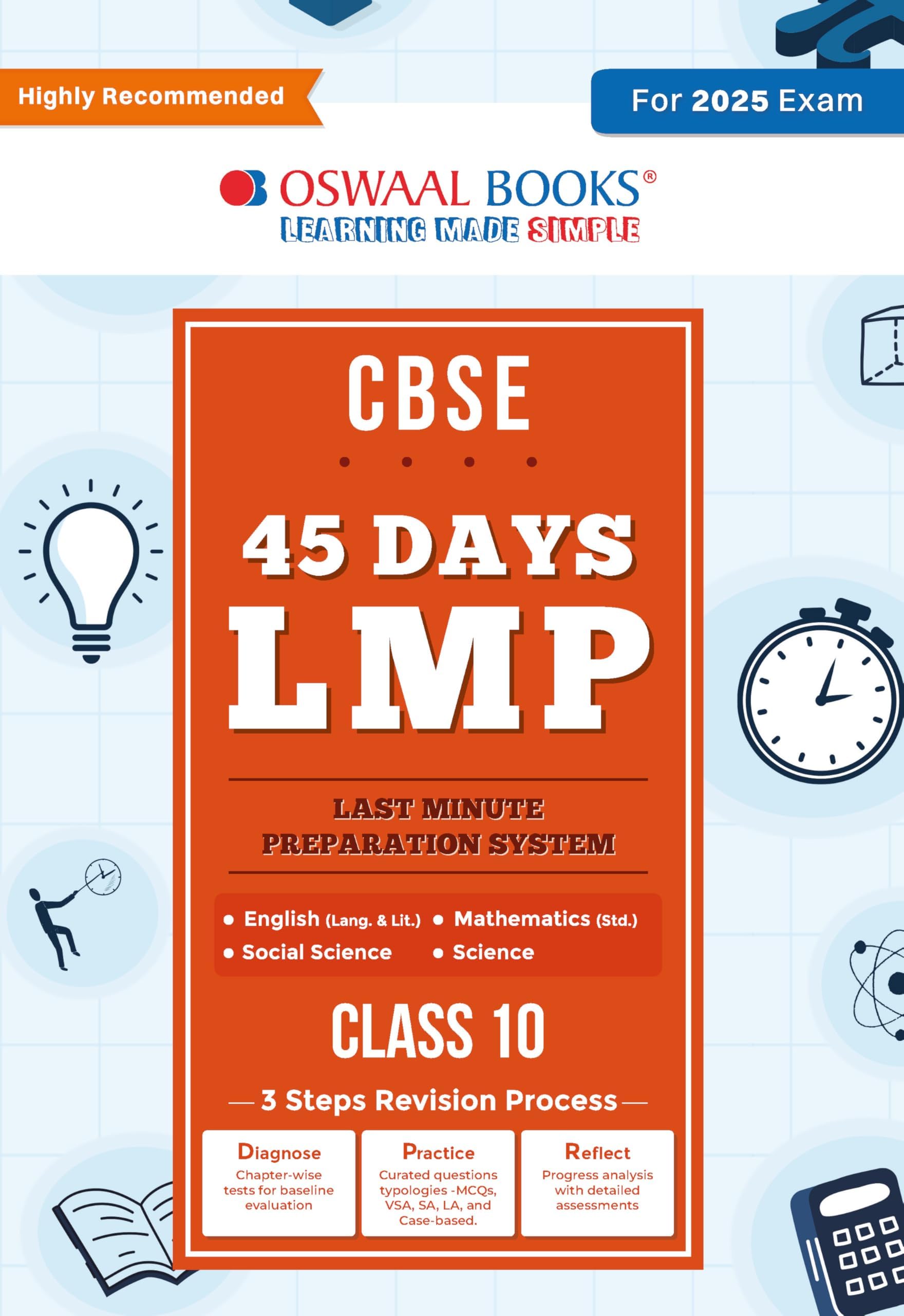 Oswaal Last Minute Preparation in 45 days for CBSE Class-10 (For 2025 Exam)