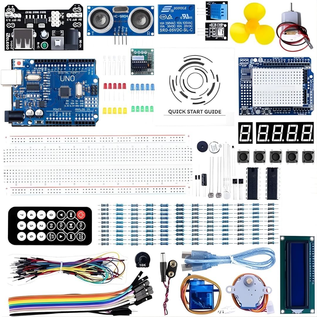 Uno R3 Arduino Sensor Kit UNO R3 Super Starter Kit Compatible with Arduino IDE – 200+ Pieces ...