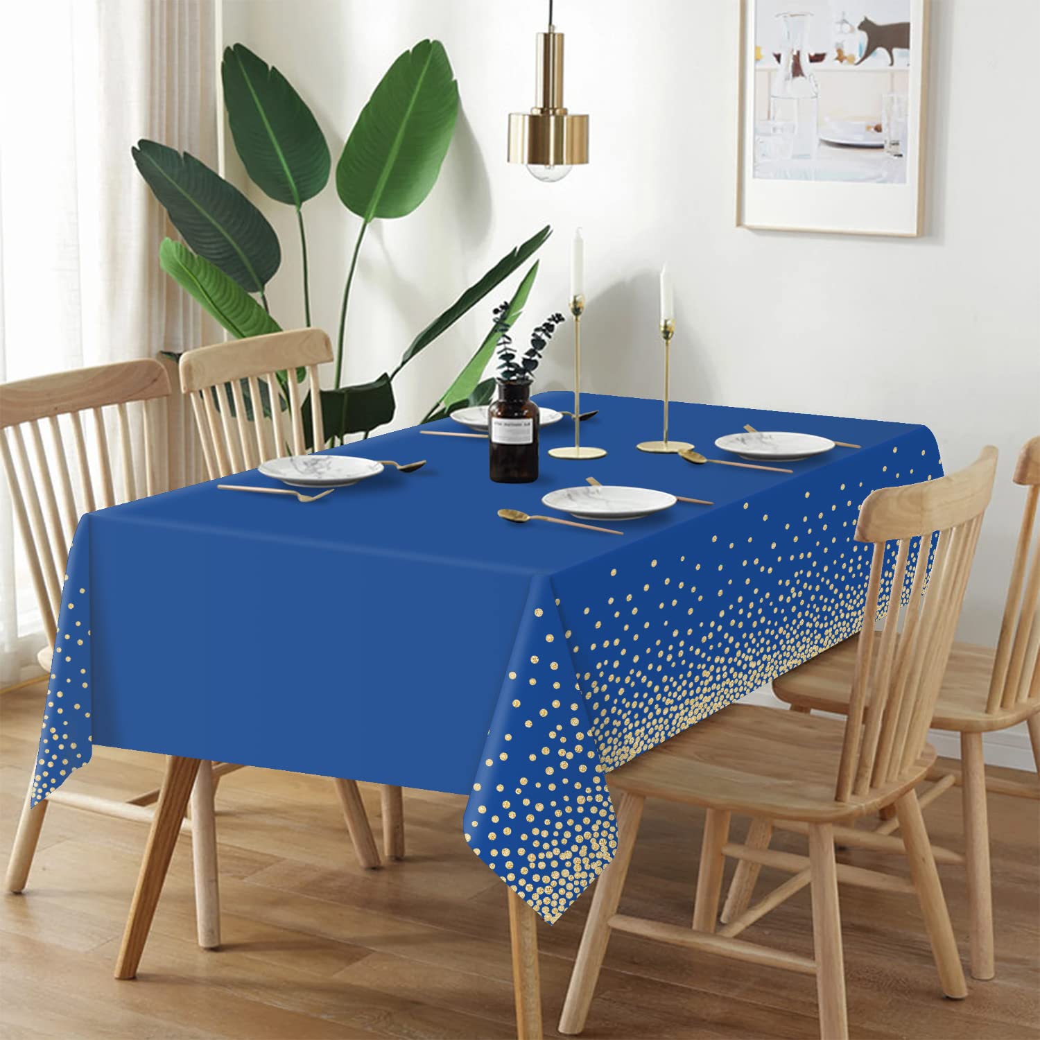 QIKSION 12 Hellblaue Plastik-Tischdecken – 137x274 Cm, Einweg, Für Partys, Grillen, Geburtstag