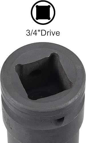 Miniatura 3 de uxcell 34-Inch Drive 0.748 in 12-Point Impact Socket, CR-MO Steel 2.205 in Longitud, Tamaños métricos estándar