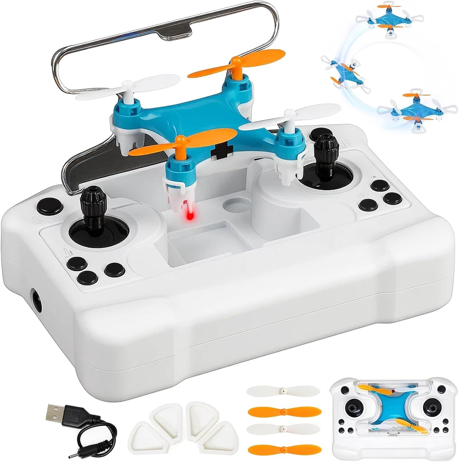Mini dron para todas las edades con vuelos de acrobacias fáciles y trucos de 360°, perfecto para principiantes, mini dron para niños con LED, retención de altitud y protección de hélice, giros de 360°