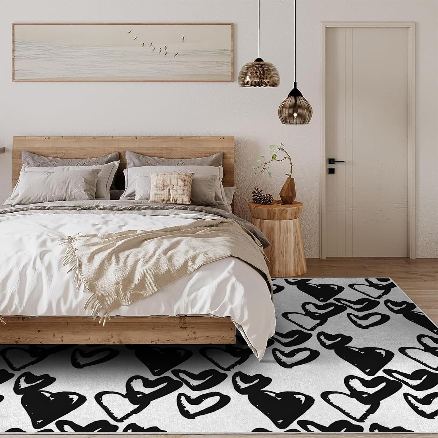 Floral 2x3 Area Rugs for Living Room Washable Non Slip - Jungle Countryside Carpet Low Pile Soft - Monstera Rug for Bedroom Dining Room Kitchen Entryway Indoor Bohemian Home Decor A33