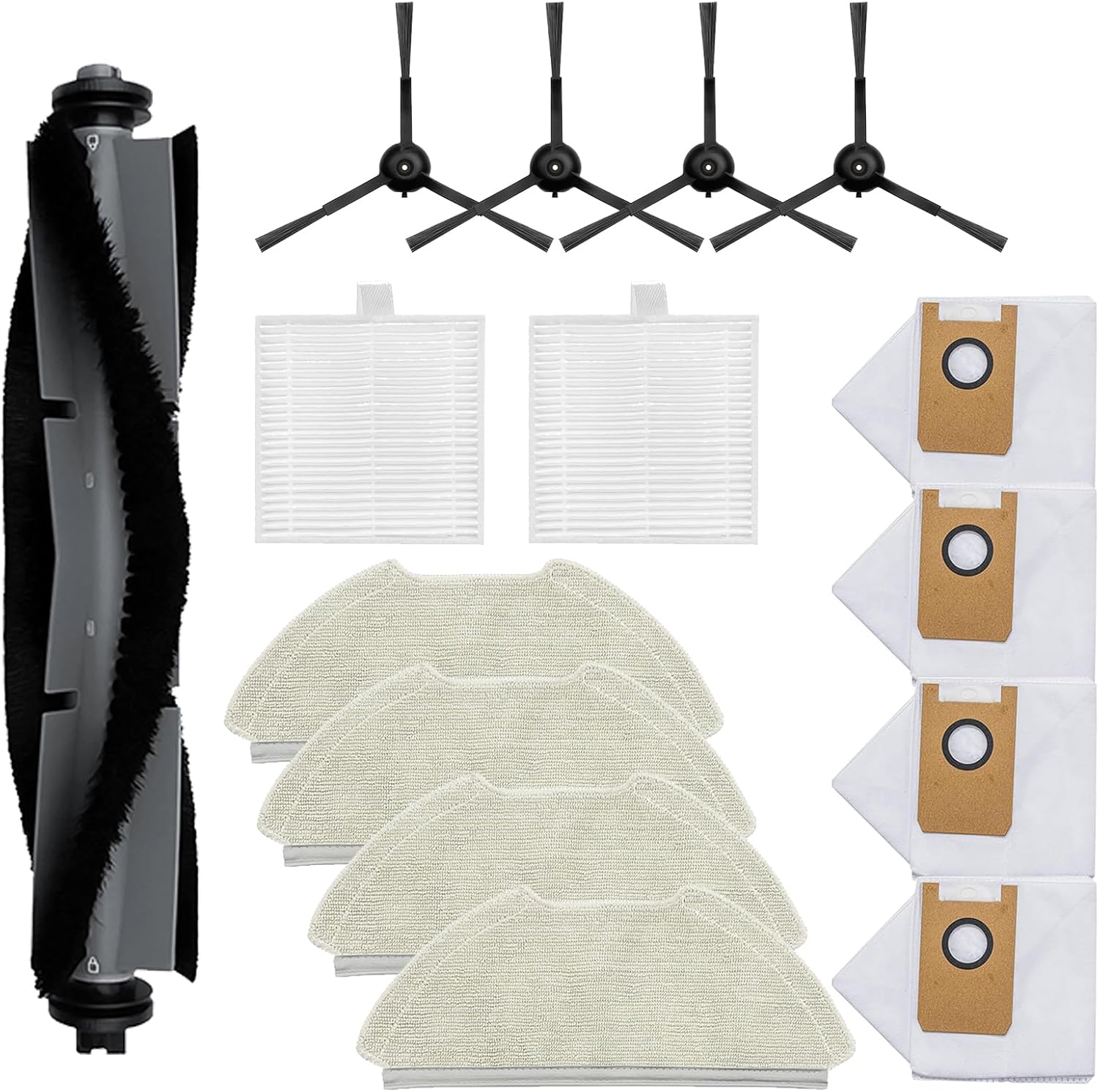 Accessories Replacement for AIRROBO T20+ Robot Vacuum Accessories 1x Mainbrush,2X Filters,4X Moppads,4X Dust Bags,4X sidebrushes