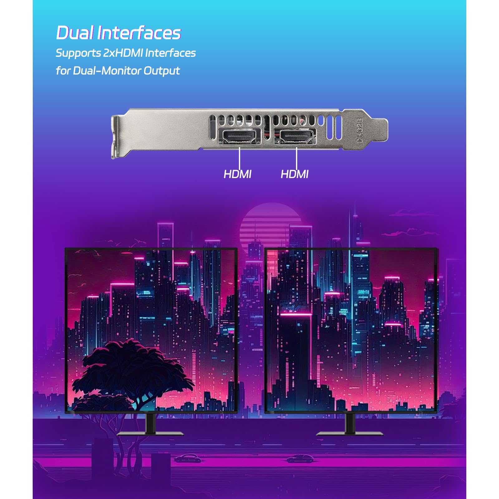 MOUGOL AMD Radeon R7 350 4 GB GDDR3 Low Profile Grafikkarte, 2 x HDMI-Anschluss | 128-Bit 512SP GPU mit halber Höhe Design für SFF Slim Desktop PCs, unterstützt Windows 10/8.1/7 (nicht Win11 kompatibel)