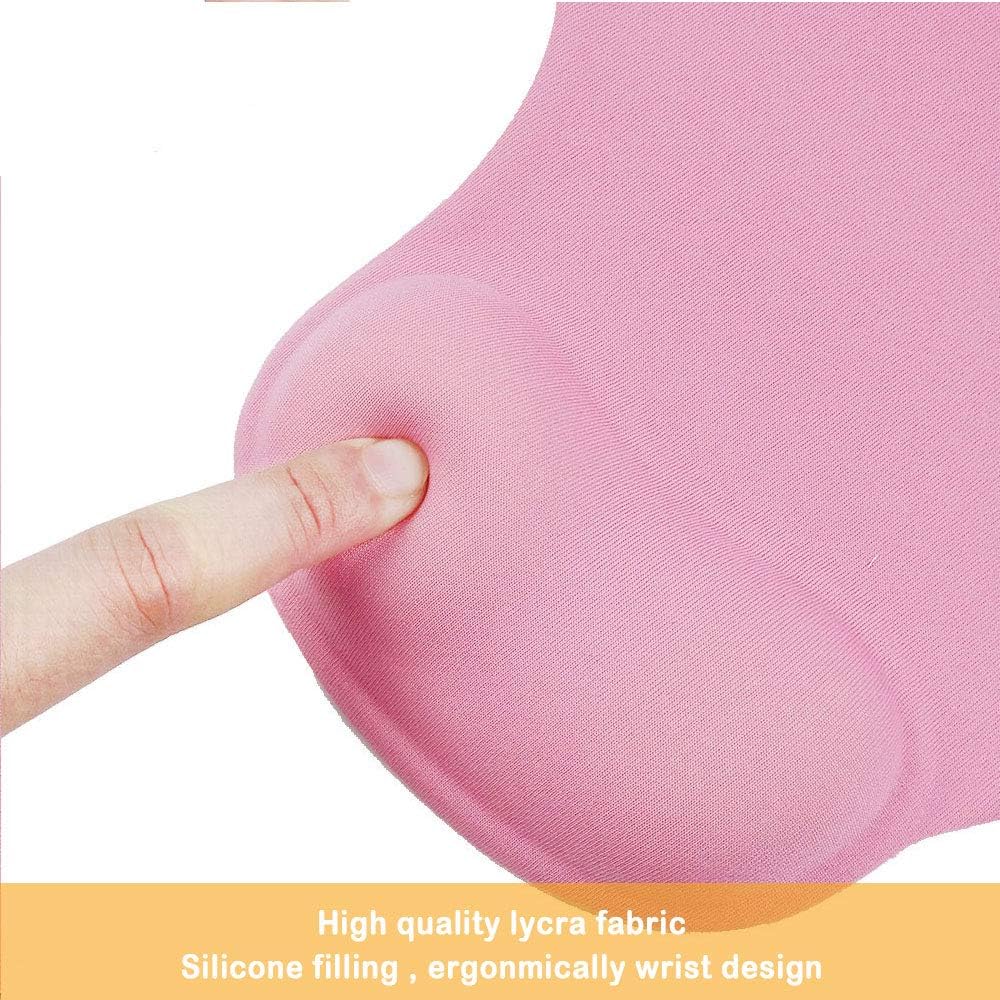 Office Mousepad with Gel Wrist Support - Ergonomic Gaming Desktop Mouse Pad Wrist Rest - Design Gamepad Mat Rubber Base for Laptop Computer -Silicone Non-Slip Special-Textured Surface (Pink) : Office Products