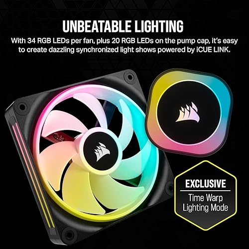Vista 20 de CORSAIR iCUE Link H170i RGB Enfriador líquido para CPU - AIO de 16.535 in - Ventiladores QX140 RGB - Compatible con Intel LGA 1700, AMD AM5 - Hub