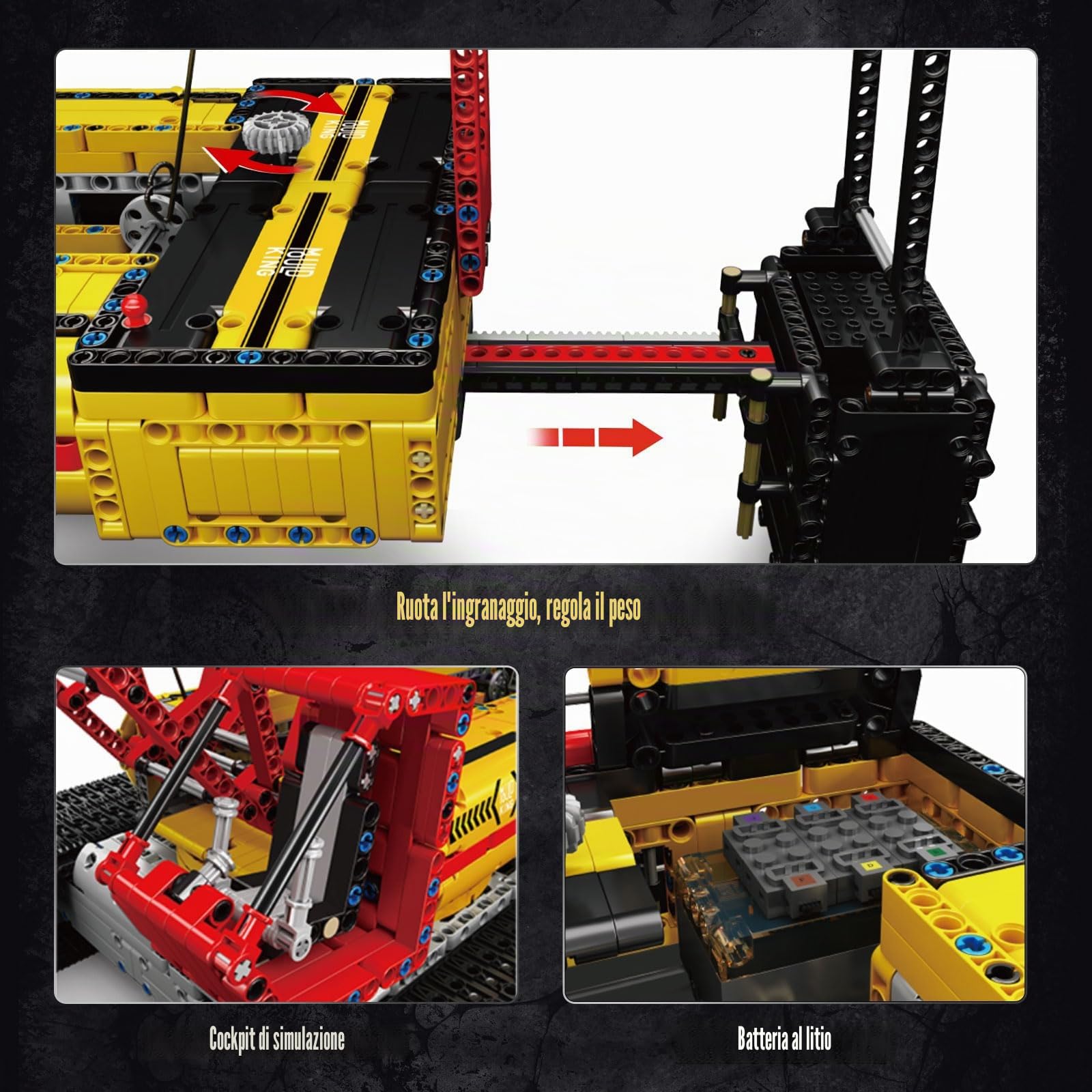 Mould King 17015 Gru cingolata LR-13000 Gru Caterpillar, APP Doppio telecomando Building Blocks Mattoni, 4318 parti 6 motori Truck Crane Building Set MOC 39663