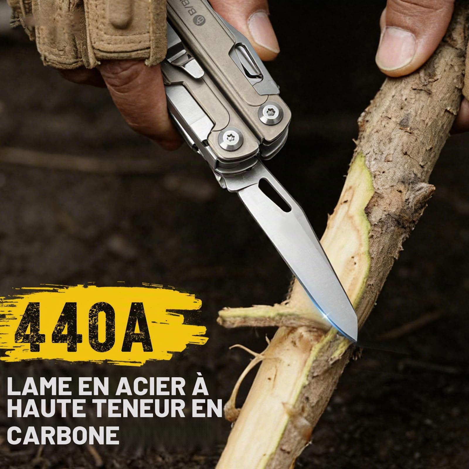 BIBURY Pince Multifonctions, Outil Multifonction, Multitool, Idee Cadeau Homme Original, Camping Gadget Insolite Utile, Anniversaire, Saint Valentin, Cadeau Noel Homme pour Camping, Randonnée, Survie