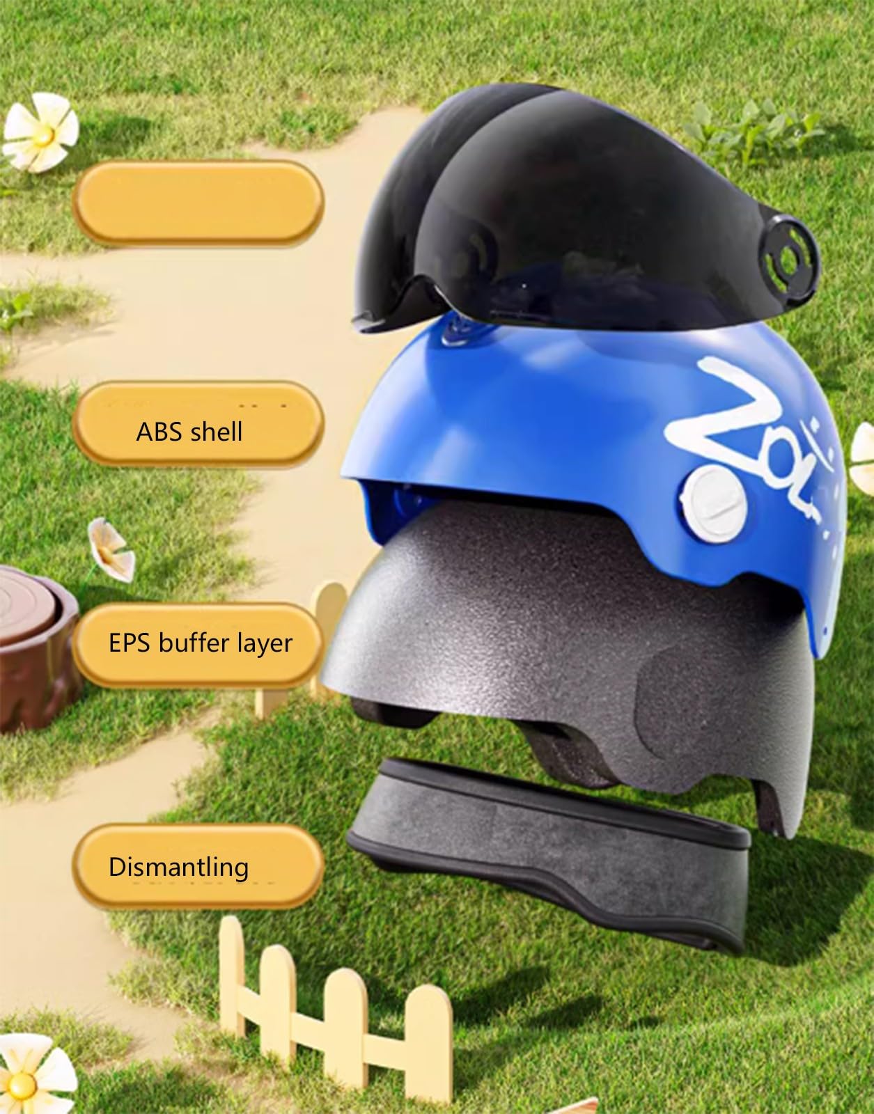 Medio Casco De Motocicleta 3/4 para Niños, con Visera Cascos Abiertos De Calle para Niños Y Niñas para Scooter ATV Ciclomotor Aprobado ECE F,48-55CM