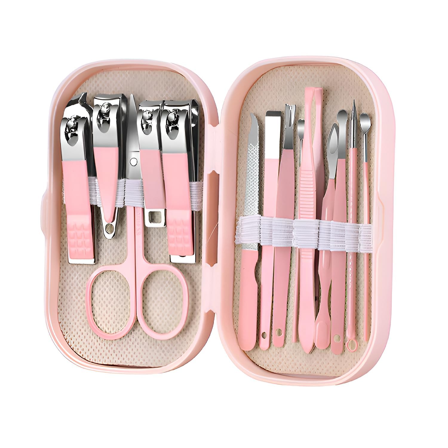 CEPLO 14-Piece Manicure Set Nail Clipper Kit – Stainless Steel Nail Care Tools for Hands & Feet, Professional Grooming Kit for Men & Women, Sharp Toenail & Fingernail Clippers, Travel Gift Set (PINK)-image-1