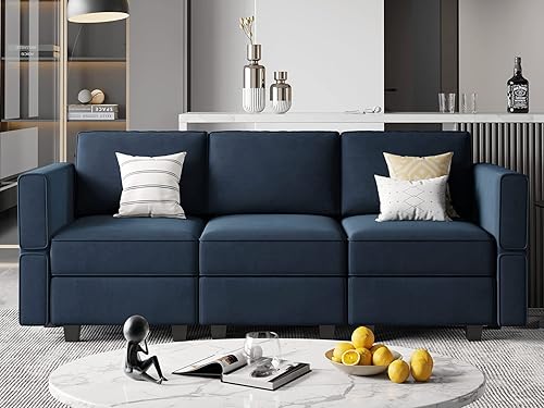 Miniatura 115 de Belffin Sofá modular Módulo medio con almacenamiento Accent Silla sin brazos para sofá modular seccional terciopelo gris Gris,Negro -,Azul,Verde