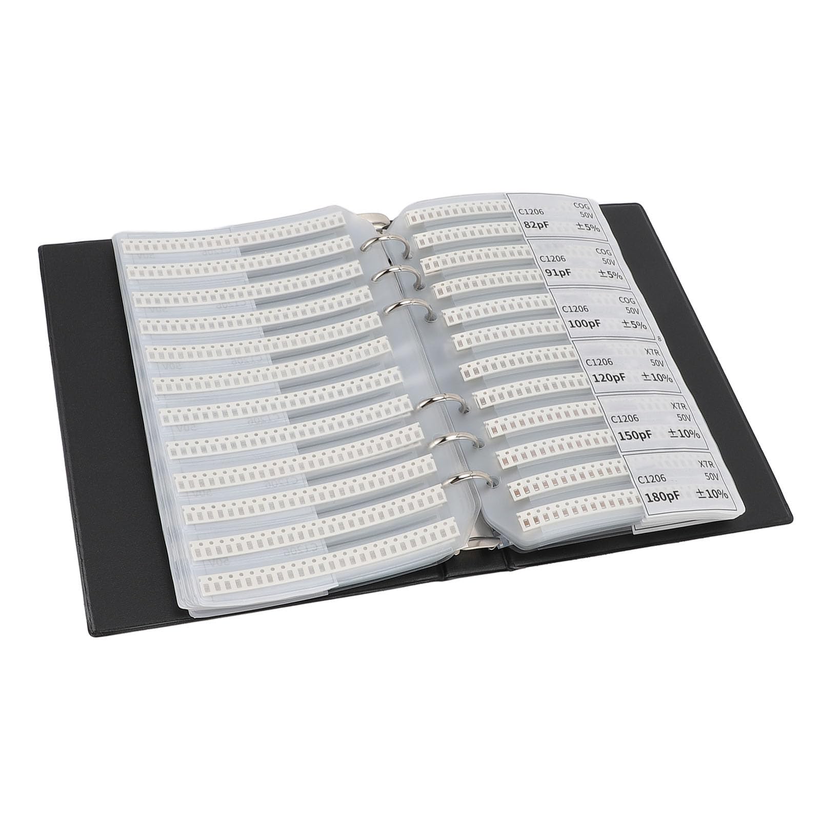 1pF-10uF 84 Valori (50 Pezzi/valore) Libro Campioni di Condensatori 1206, Cartella Assortimento Kit Condensatori SMD a Fogli Sfusi, Libro Campioni Combo SMD Libro Scatola