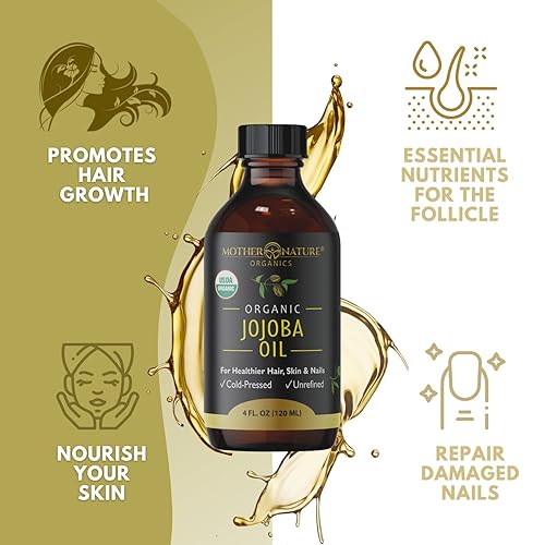 Miniatura 4 de Aceite de jojoba para madre naturaleza orgánico certificado USDA 100 puro prensado en frío y sin refinar hidratante natural para cara cabello y piel