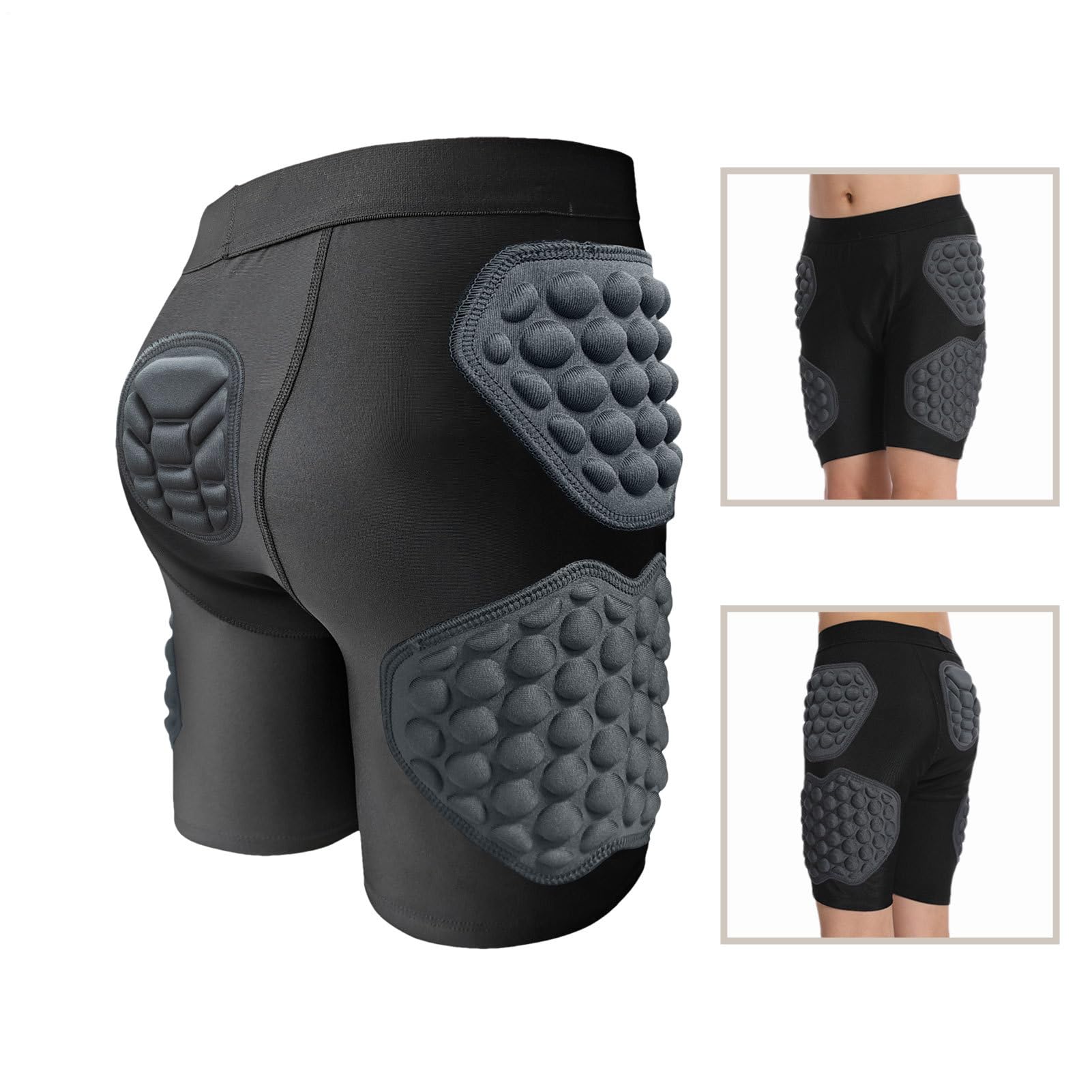 Generisch -Slider-Shorts, Sportshorts Für,Atmungsaktive Hockey-, Fußball-Unterwäsche, Hüftpolster, Schlagausrüstung - Gepolsterte Kompressionsshorts Für Jugendliche, 3D-Schutz-Hüfthose Für Juge