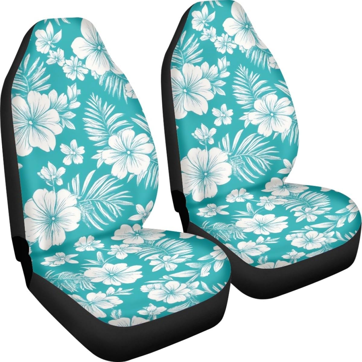 Pehede Car Seat Cover Hibiscus Flower Front for Cars, Easy to Install Cover Set, Accessories Auto Trucks Van SUV,2 Packs