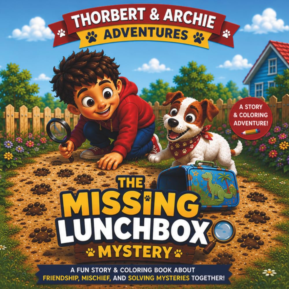 Thorbert & Archie Adventures: The Missing Lunchbox Mystery: Adventure Story and Coloring Book