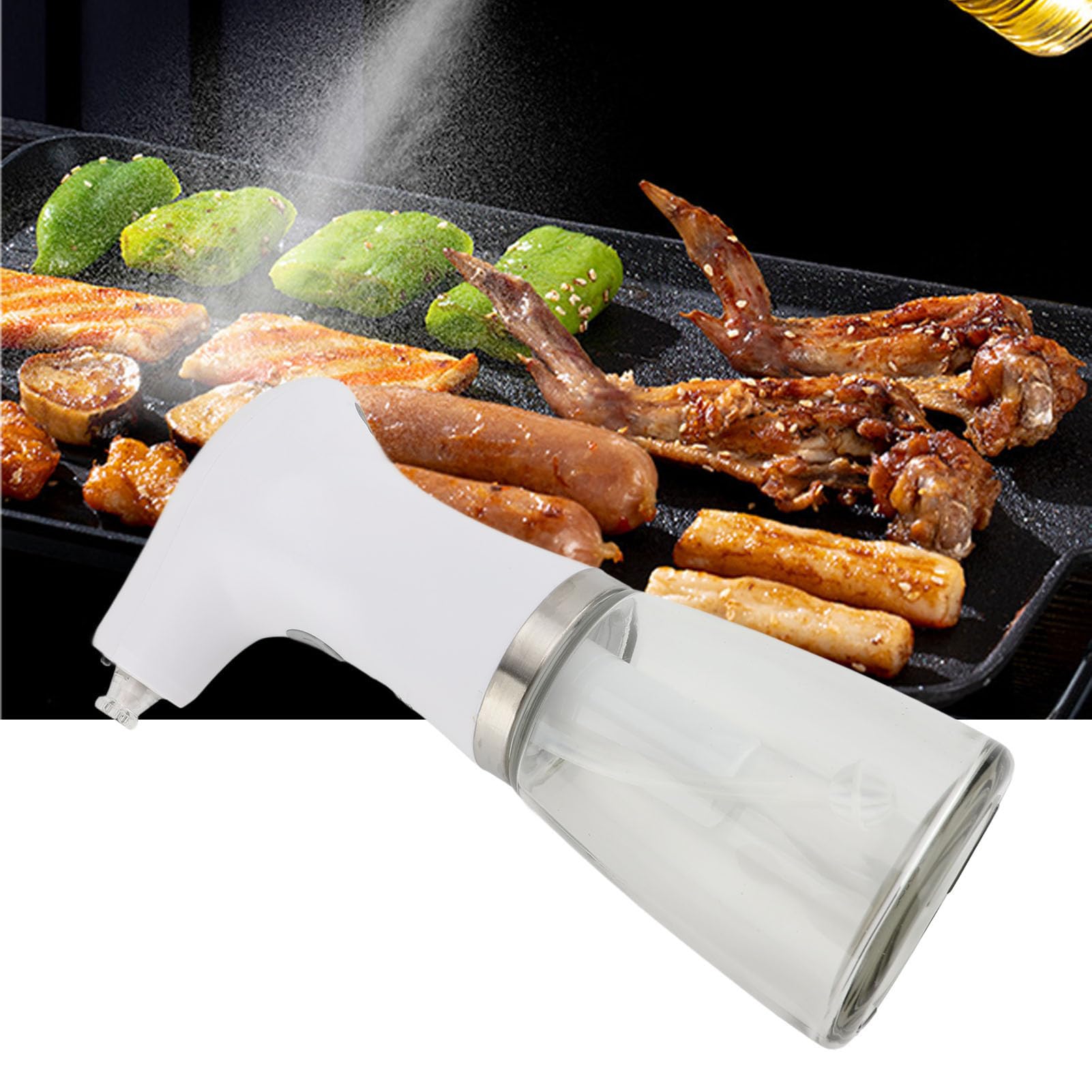 Asixxsix Pulvérisateur D'huile électrique pour la Cuisine, Flacon Brumisateur D'huile D'olive Rechargeable, Pulvérisation Continue avec Contrôle des Portions, Flacon Pulvérisateur D'huile